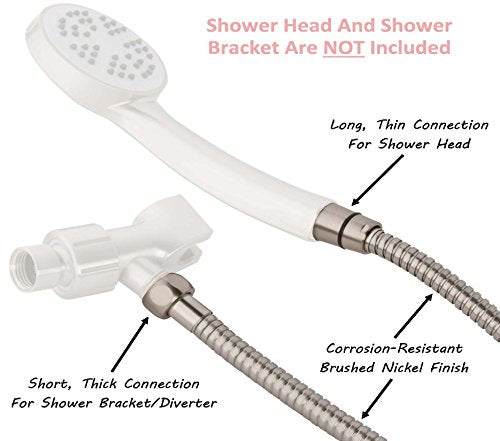 72 Inch Flexible Shower Hose - Brushed Nickel | Extra Long, Stainless Steel, Anti-Kink, Universal Replacement Tube For Handheld Showerheads, Showers & Baths, Easy Install - color: Brushed Nickel