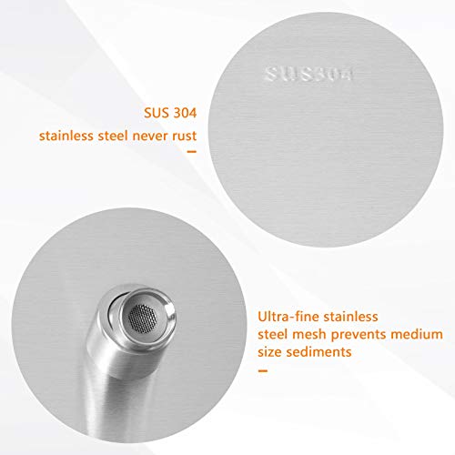 Shower Head with Extension Arm, High Pressure Square with ShowerArm, Stainless Steel Rainfall-Waterfall Full Body Coverage (12'' Shower with 16'' Arm, Brushed Nickel) - color: Brushed Nickel, size: 12'' Shower with 16'' Arm