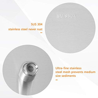 Shower Head with Extension Arm, High Pressure Square with ShowerArm, Stainless Steel Rainfall-Waterfall Full Body Coverage (12'' Shower with 16'' Arm, Brushed Nickel) - color: Brushed Nickel, size: 12'' Shower with 16'' Arm