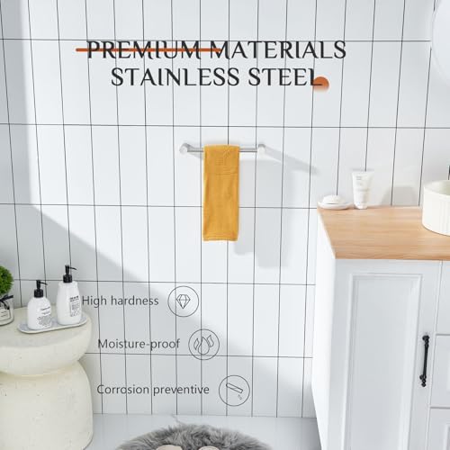 KOKOSIRI Bathroom Towel Bar Brushed Nickel 12-Inch Hand Towel Holder Rack Wall Mounted Bathroom Hardware Accessories Stainless Steel, B4007BR-L12 - color: Brushed Nickel, size: 12-Inch
