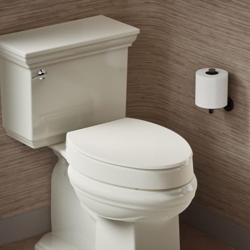 KOHLER 25875-96 Hyten 3" Height, Elevated Soft Close Elongated Toilet Seat, Contoured Seat with Grip-Tight Bumpers, Quick-Attach Hardware, No Slam Toilet Seat, Biscuit (Pack of 2) - color: Biscuit, size: Elongated (Pack of 2)