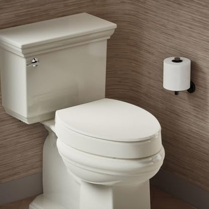 KOHLER 25875-96 Hyten 3" Height, Elevated Soft Close Elongated Toilet Seat, Contoured Seat with Grip-Tight Bumpers, Quick-Attach Hardware, No Slam Toilet Seat, Biscuit (Pack of 2) - color: Biscuit, size: Elongated (Pack of 2)