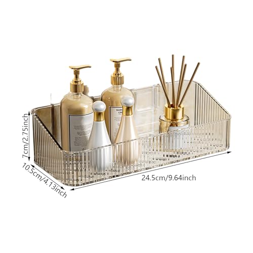 Adhesive Shower Caddys,Bath Organizers with Large Capacity,Not Drilling Bathroom Organizers Shelves Kitchen Racks - color: Gray