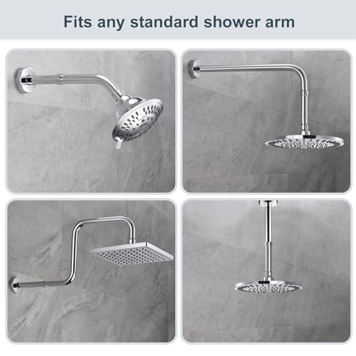 BRIGHT SHOWERS Shower Arm Extender for Rain and Handheld Shower Head, 4 Inch Shower Head Extension Arm, Shower Pipe Extension for Extending or Lowering Showerhead, Chrome - color: Chrome, style: 4 Inch Extension