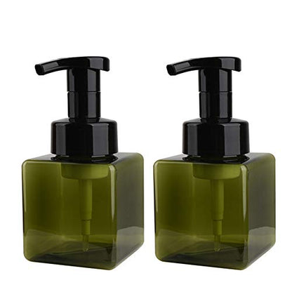 Foaming Soap Dispenser, 9oz Plastic Refillable Pump Bottle, 2 Pack, Green | Hand Dispenser for Liquid Soap, Shampoo & Body Wash – Saves Soap with Rich Foam, Reusable, Easy to Refill, BPA-Free - color: Green, size: 9 oz (2 Pack)