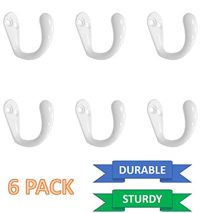 QCAA Premium Quality Single Prong Robe Hook Hanger, Zinc Die Cast, White, Made in Taiwan, 12 Pack - color: White, size: 12 Pack