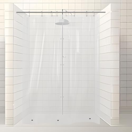 60x76 Clear Shower Curtain Liner with Side Magnetic Clips | 12 Grommet Holes, Close to Wall & Splash Guard, Heavy Duty Shower Liner with Bottom Magnets for Bathroom, 60 x 76 Inches - color: 8g.heavy-clear, size: 60"W x 76"L (Pack of 1)