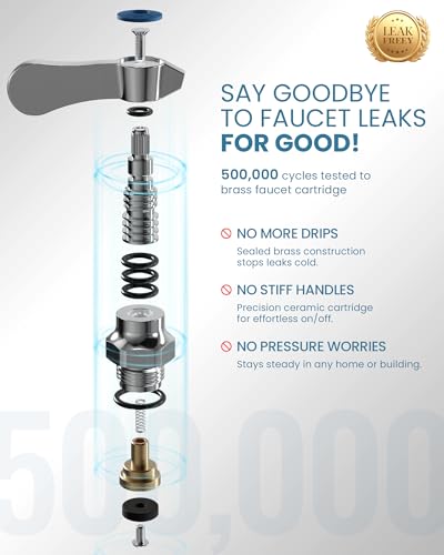 Commercial Hand Sink Faucet: 8" Swivel Spout 4'' Center Wall Mount Utility Faucet, Brass Constructed with 360° Swivel Spout, Dual Lever Handles, Restaurant/Laundry/Bar/RV, Chrome Polished - size: 4"center 8"