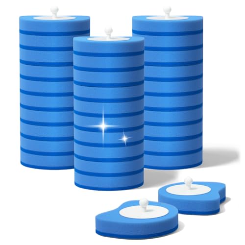 Newlonis® Disposable Toilet Brush Refills, 48 Pcs Cleaning Scrubbers, Not Compatible with Other Brands - color: 48 Refills
