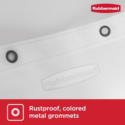 Rubbermaid Heavyweight PEVA Shower Curtain Liner, Waterproof Shower Liner with Rustproof Metal Grommets and Weighted Magnetic Hem, BPA-Free, 70 x 72 Inches, Frosty with Charcoal Grommets (Pack of 2) - color: Frosty, size: 70"W x 72"L (Pack of 2), style: W