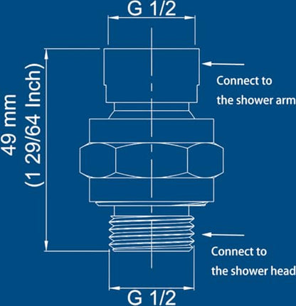1 Pc Shower Connector Ball Joint Shower Head Swivel Ball Adapter Brass Adjustable Shower Arm Extension Universal Component Polish Chrome - color: Silver