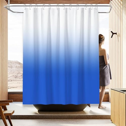 Shower Curtain Sets with Rugs and Adjustable Toilet Seat Cover | 4 Pcs Light Blue Bathroom Sets with Shower Curtain and Rugs and Microfiber Toilet Lid Cover - color: Light Blue