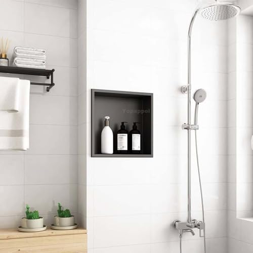 Bathroom Shower Niche, Insert Storage Shower Shelf for Wall, Stainless Steel Wall Alcove Shelf No Tiled Recessed Niche Shower for Storage(70cmx28cmx12.5cm) - size: 70cmx28cmx12.5cm