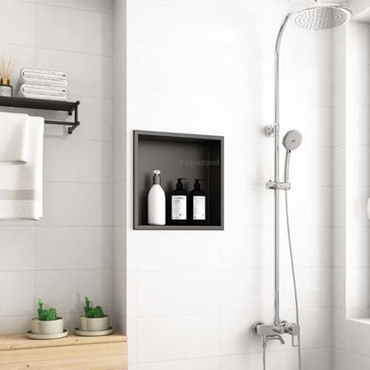 Bathroom Shower Niche, Insert Storage Shower Shelf for Wall, Stainless Steel Wall Alcove Shelf No Tiled Recessed Niche Shower for Storage(70cmx28cmx12.5cm) - size: 70cmx28cmx12.5cm