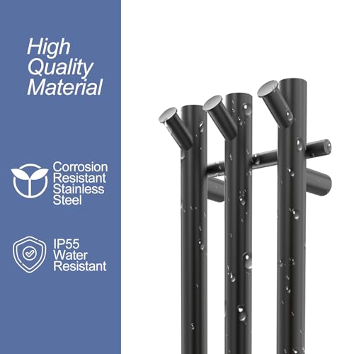 Electric Towel Warmer Rack, Wall Mount 3-Bar Stainless Steel, 38 in, Black - color: Black
