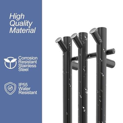 Electric Towel Warmer Rack, Wall Mount 3-Bar Stainless Steel, 38 in, Black - color: Black