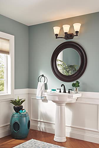Delta Windemere Oil Rubbed Bronze Bathroom Faucet 3 Hole, 8 Inch Widespread Bathroom Sink Faucet for Vanity, Metal Push-Pop Drain Assembly, Oil Rubbed Bronze B3596LF-OB