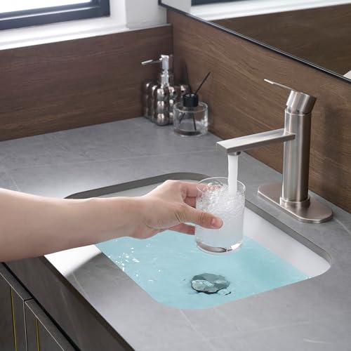 Bathroom Faucet Single Hole Single Handle Vanity Faucet | Modern Brushed Nickel Bathroom Faucet with Pop-Up Drain, Suitable for 1 Hole or 3 Hole Sink, Suitable for RV Etc Bathroom - color: Brushed Nickel