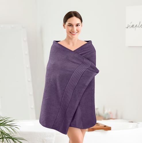 Utopia Towels Luxurious Bath Towels Set, 27x54 in, 4 Pack, Soft, Plum | Soft Luxurious Ring Spun Cotton Bath Towels - Lightweight, Highly Absorbent, Quick-Drying, Ideal for Daily Use - color: Plum