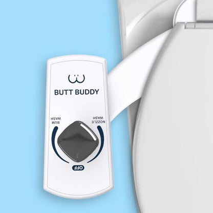 Butt Buddy - Bidet Toilet Seat Attachment & Fresh Water Sprayer (Easy to Install, Universal Fit, No Plumbing or Electricity Required | Self-Cleaning Nozzle, Adjustable Pressure Control, USA Stock)