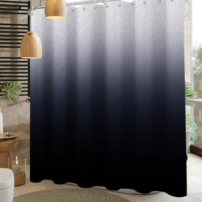 Black Ombre Diatomaceous Earth Shower Curtain Set, 72x72 Inch, Rustic Farmhouse Style for Bathroom - color: Diatomaceous Black, size: 72"W x 72"L (Pack of 1)
