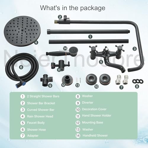 NeierThodore Oil Rubbed Bronze Shower Faucet Set Complete Shower System 8 Rain Shower 2 Cross Knobs Wall Mounted Mixer Bathroom Shower Tub Tap Bathroom Fixtures Wall Mount - color: Oil Rubbed Bronze, size: 8 Inch 3 Modes