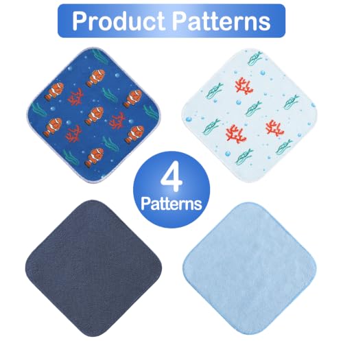 Baby Washcloths, 24Pack Baby Wash Cloths Extra Soft & Ultra Absorbent, Baby Towels and Washcloths Face Towels for Unisex Boys Girls Body, Washclothes Gentle on Sensitive Skin, 9x9 Fish - color: Fish