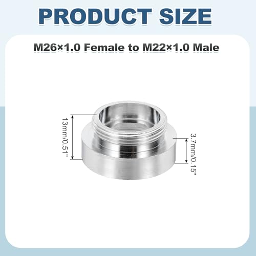 uxcell Faucet Aerator Adapter, M26 Female to M22 Male with Washer, 13mm Length - size: M26 Female to M22 Male, 13mm Length