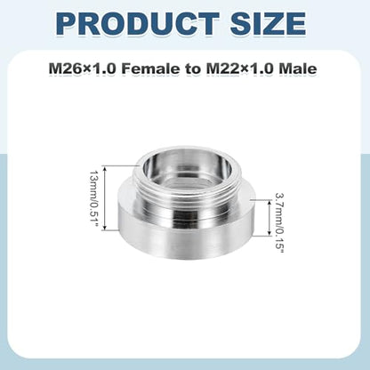 uxcell Faucet Aerator Adapter, M26 Female to M22 Male with Washer, 13mm Length - size: M26 Female to M22 Male, 13mm Length