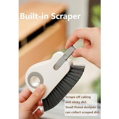 Groove Cleaning Brush 2 in 1 Grout Cleaner Tool Grip Brush Hard Bristle Crevice Cleaning Brush for Sliding Door Track, Window Sill, Window Seal - color: White