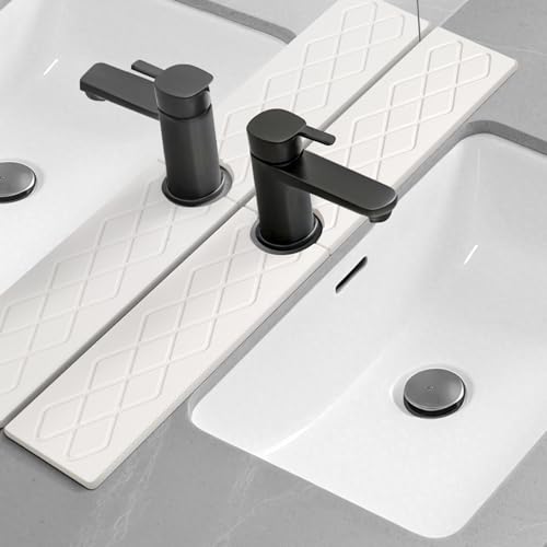 23.6 Inch Stone Faucet Mat for Kitchen Sink, Diatomite Absorbent Fast Drying Stone Sink Tray, Faucet Splash Guard Prevents Moisture for Kitchen Bathroom Countertop