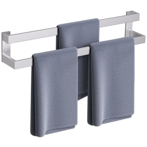 Brushed Nickel Double Towel Bar,Towel Rack for Bathroom Stainless Steel Wall-Mounted Bathroom Hardware Accessories 32 Inch - color: Brushed Nickel, size: 32inch