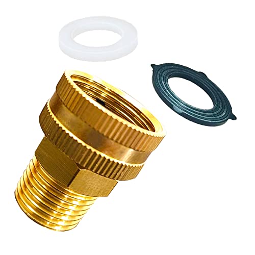 YOUHO Garden Hose Adapter Brass 3/4 GHT Female x 1/2 NPT Male Connector, GHT to NPT Adapter Brass Fitting, Garden Hose to Pipe Fittings Connect, Garden Pipe Joint Extension Repair Fitting - size: 1/2NPT(M) to 3/4 GHT(F)1pcs
