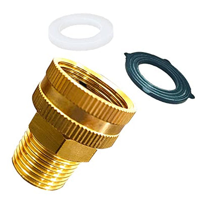 YOUHO Garden Hose Adapter Brass 3/4 GHT Female x 1/2 NPT Male Connector, GHT to NPT Adapter Brass Fitting, Garden Hose to Pipe Fittings Connect, Garden Pipe Joint Extension Repair Fitting - size: 1/2NPT(M) to 3/4 GHT(F)1pcs