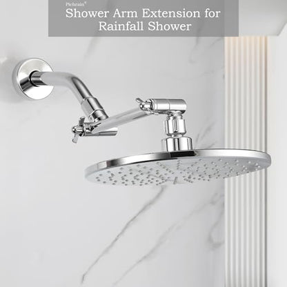 6 Inch Adjustable Shower Head Extension Arm, All-Metal Shower Arm Extender with Locking Set Screw for Rainfall, Fixed, Handheld Showerheads, G1/2 Universal Thread, Easy Installation, Chrome - color: CP, style: 6 Inch