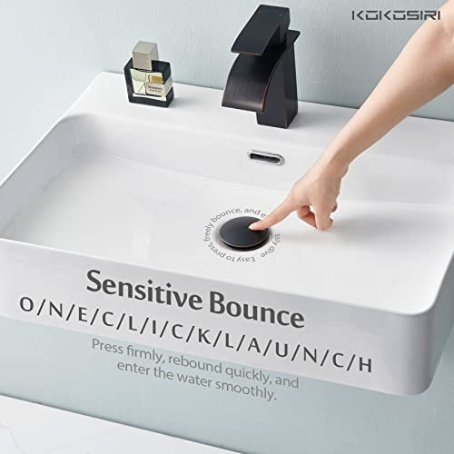 KOKOSIRI Pop Up Sink Drain with Strainer Basket, Oil Rubbed Bronze Bathroom Sink Drain with Detachable Hair Catcher Anti Clogging for Vanity Vessel Sink Without Overflow, C1002ORB - color: Oil Rubbed Bronze
