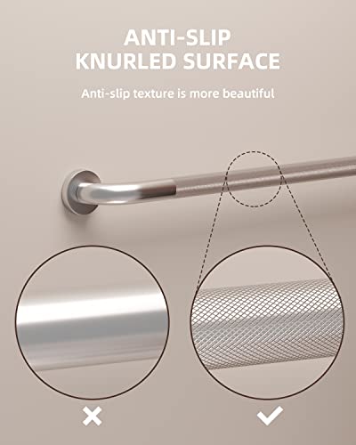 24 Inch Anti Slip Shower Grab Bar, Munzong Stainless Steel Bathroom Grab Bar, Satin Brushed Nickel Knurled Bathroom Balance Bar,Safety Hand Rail Support Handicap Elderly Senior Assist Bath Handle | Satin Brushed Nickel Knurled Bathroom Balance Bar Safety