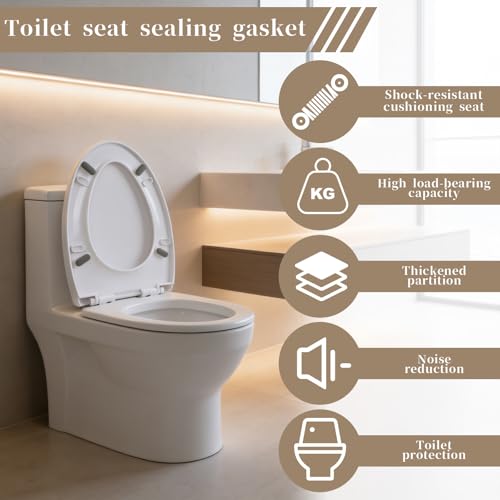 12 Pcs Bidet Height-increasing Pads Toilet Seat Riser for Bidet Universal Self Adhesive Toilet Seats Buffer with 2 Heights Adjustment 2 Styles Toilets Seats Risers Spacers