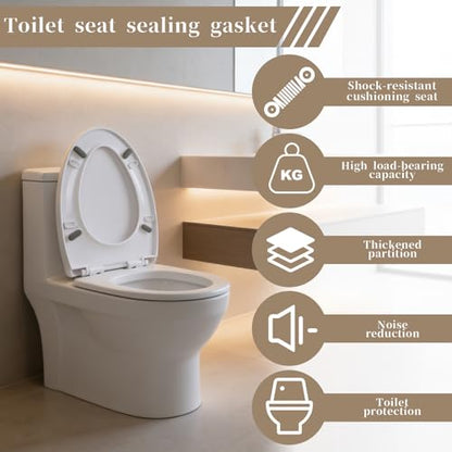 12 Pcs Bidet Height-increasing Pads Toilet Seat Riser for Bidet Universal Self Adhesive Toilet Seats Buffer with 2 Heights Adjustment 2 Styles Toilets Seats Risers Spacers