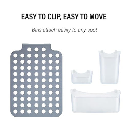 Over Shower Door Organizer, 3 Bins, Adjustable Hanging Storage - size: 3 Bins