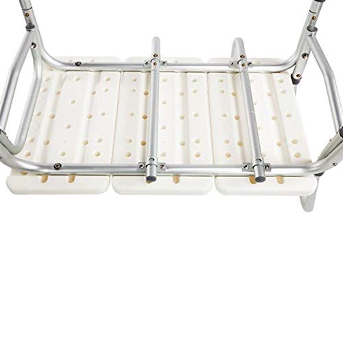 Bath Chair,Adjustable Handicap Shower Chair Seat Bench Transfer Bench with Arms and Backs,3 Blow Molding Plates Aluminium Alloy for Seniors Elderly Baby Bathtub Lift Chair (White) - color: White