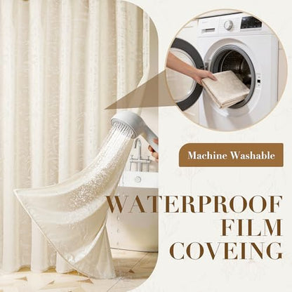 Modern Shower Curtains for Bathroom - 72”x72” Dirty Resistant Shower Curtains Waterproof with Hooks- 30 Days Keep Clean,Reducing Water Residue - Ideal for Any Bath Decor Fits Home,Hotel