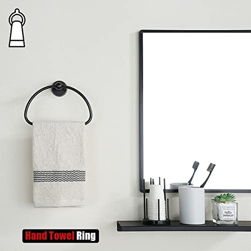 JQK Towel Ring Oil Rubbed Bronze, Stainless Steel Half Ring Towel Holder for Bathroom, 7 Inch ORB Wall Mount, TR160-ORB - color: Oil Rubbed Bronze