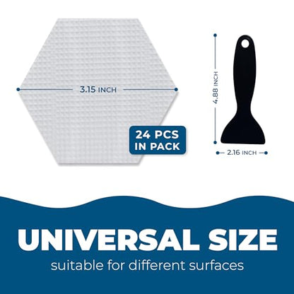 Anti-Slip Shower Stickers - Help Reduce Slipping in Bathtub & Shower, Clear Non-Slip Bath Strips, Strong Adhesive Bathtub Appliques Suitable for Homes with Kids, Adults & Seniors - 24 Pcs - Homergy - size: Hexagon