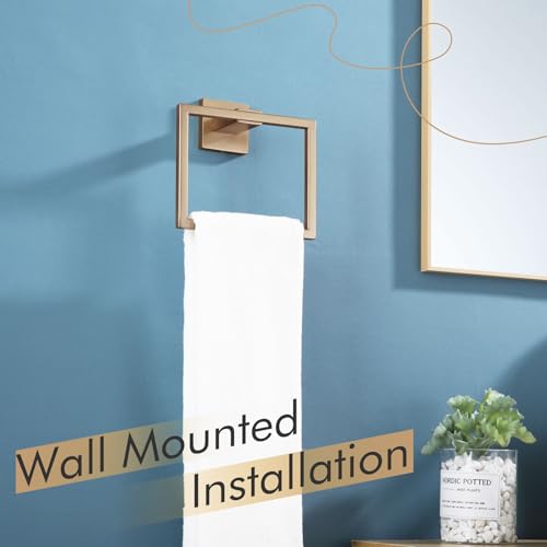 KOKOSIRI Towel Ring Holder Bathroom Lavatory Hand Towel Rack Wall Mount Bathroom Hardware Champagne Bronze Stainless Steel, B3004CPG - color: Champagne Bronze, size: 1 Pack