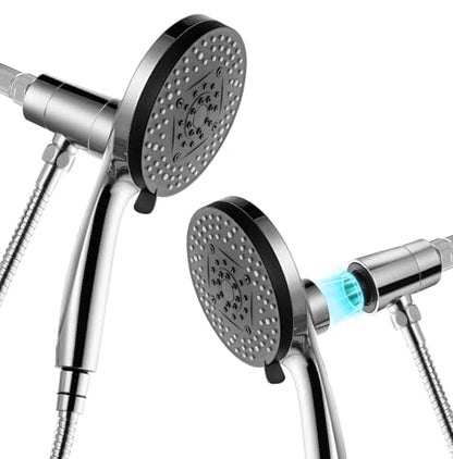 Magnetic Shower Head with Handheld Chrome | High Pressure 9-setting Handheld Shower Head, Magnetic Bracket,59 Inches Stainless Steel Shower Hose. (Basic Model, Chorme) - color: Chrome, style: Basic
