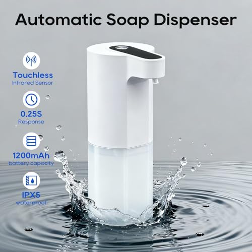 Automatic Soap Dispenser Touchless, Liquid & Foaming Soap Dispensers, USB Rechargeable Smart Hand Soap Dispenser, 3-Level Adjustable, 12.2oz/360ml (Gel Version and Foam Version) - color: Gel Version and Foam Version
