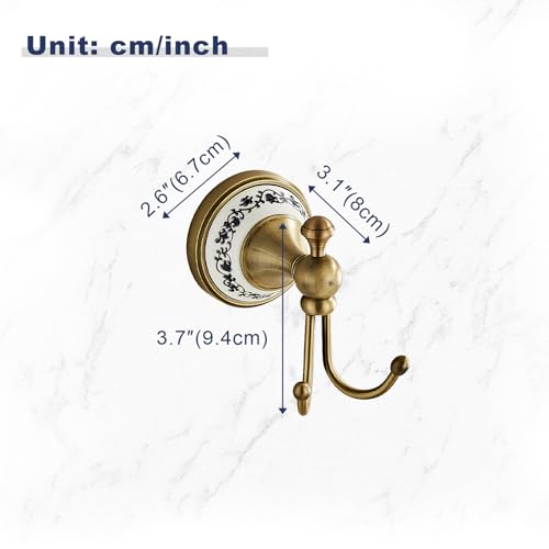 Antique Bronze Brass Bath Towel Hooks Wall Mounted Bathroom Clothes Hook, Antique Brass Horn Shape Curved Towel Hooks YIGUANXIN - color: Antique, size: Clothes Hook