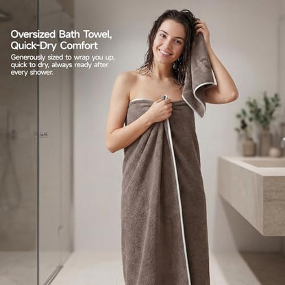 REDKISS Pack of 6 Towel Set - 2 Extra Large Bath, 2 Hand, 2 Washcloths, Ultra Soft & Highly Absorbent, Quicker to Dry, Brown Towels for Bathroom, Spa, Hotel, Gym - color: Brown