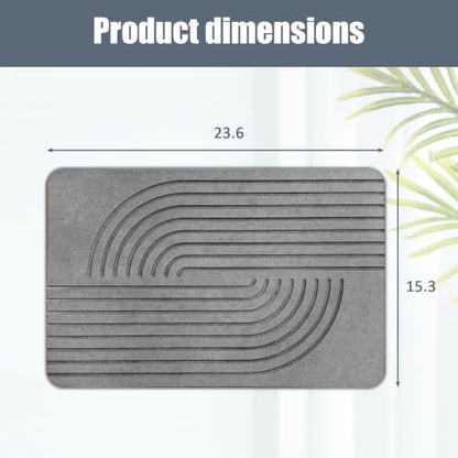 Stone Bath Mat for Bathroom, Diatomaceous Earth Absorbent | Bath Stone Mats Non-Slip Shower Stone Bath Mat (15.3x23.6 inch, Striped 1)